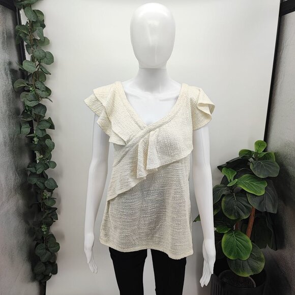 Dolan Women’s Louisa Ivory Off Shoulder Ruffle Top Size Medium - Picture 1 of 6